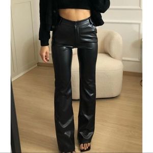 Faux leather trouser